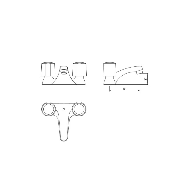 Mezcladora para lavatorio 4 egeo M45A2000 VAINSA